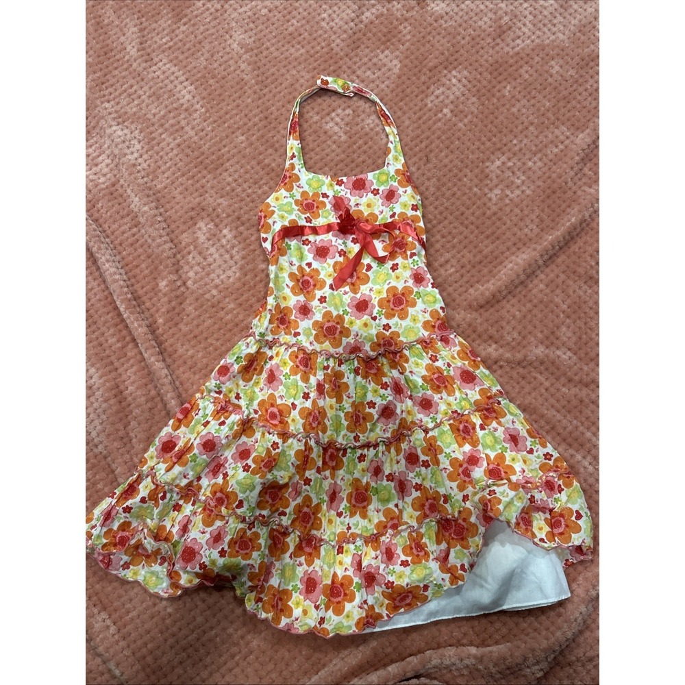 Bonnie Jean  Girls Floral Special Occasion Dress Halter‎  Sz 7